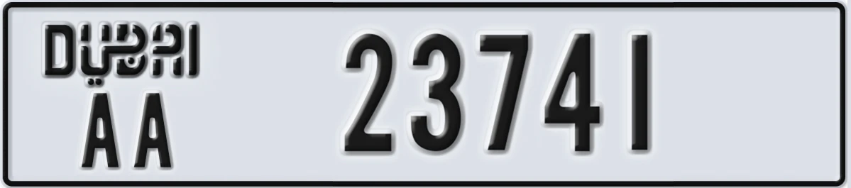 UAE License Plate Dubai AA 23741