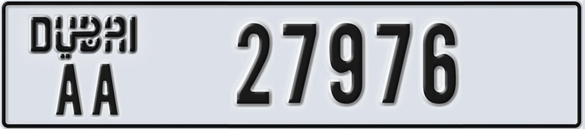 UAE License Plate Dubai AA 27976