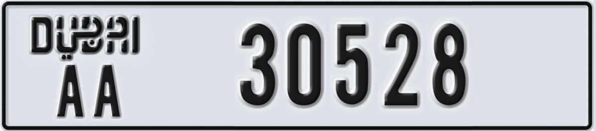 UAE License Plate Dubai AA 30528
