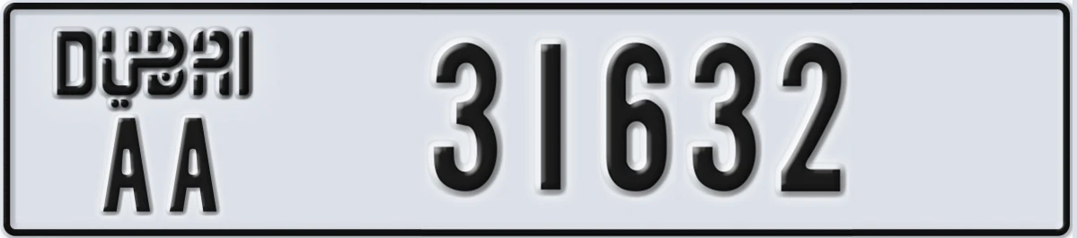 UAE License Plate Dubai AA 31632