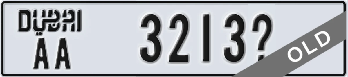 UAE License Plate Dubai AA 3213X