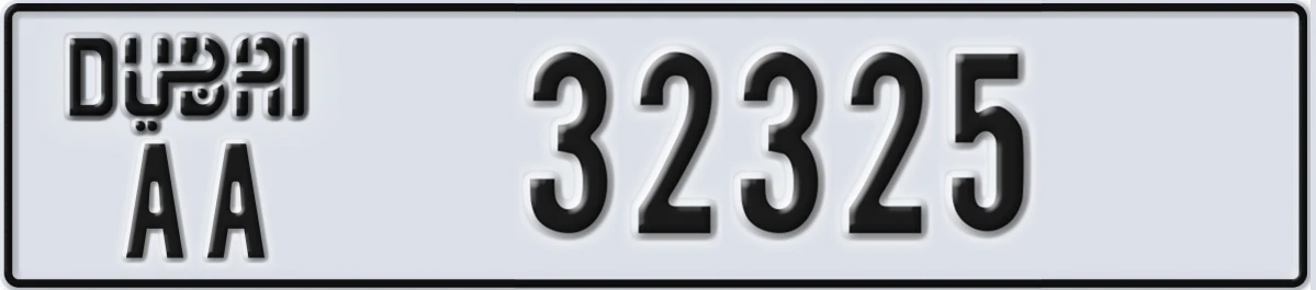 UAE License Plate Dubai AA 32325