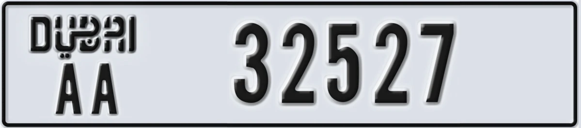 UAE License Plate Dubai AA 32527