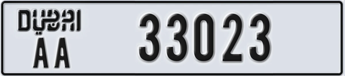 UAE License Plate Dubai AA 33023