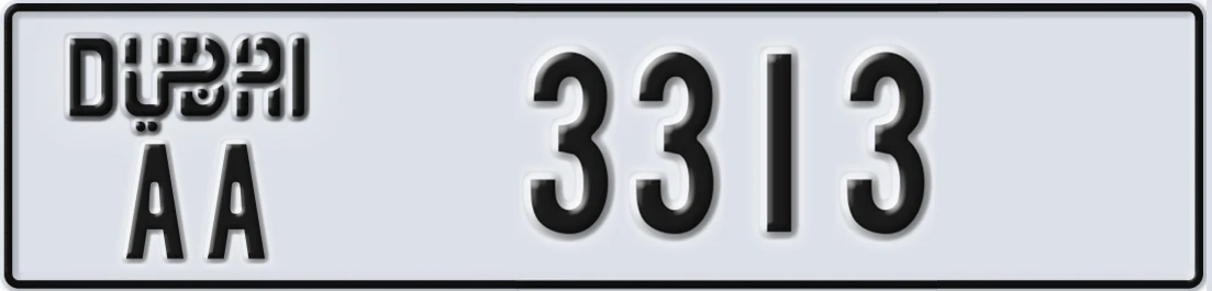 UAE License Plate Dubai AA 331X3