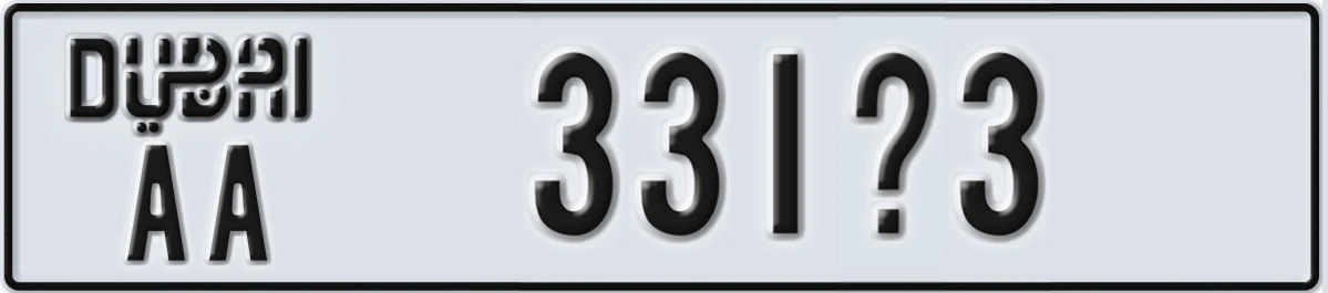 UAE License Plate Dubai AA 331X3