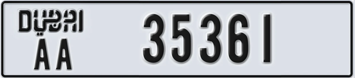 UAE License Plate Dubai AA 35361