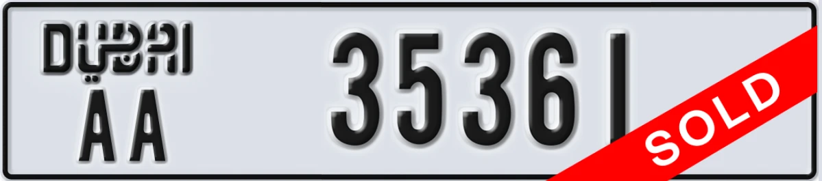 UAE License Plate Dubai AA 35361