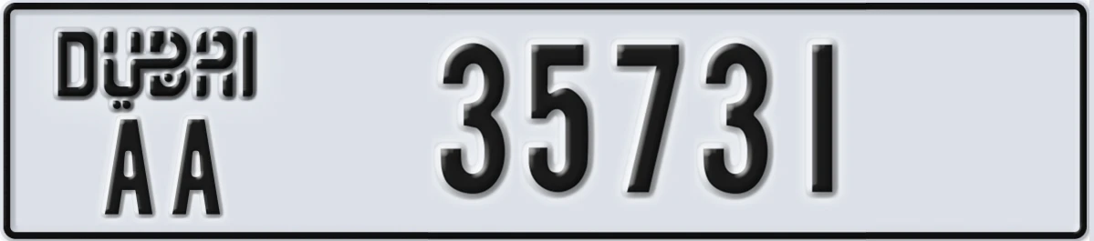 UAE License Plate Dubai AA 35731