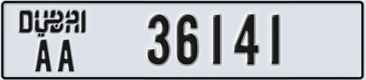 UAE License Plate Dubai AA 36141