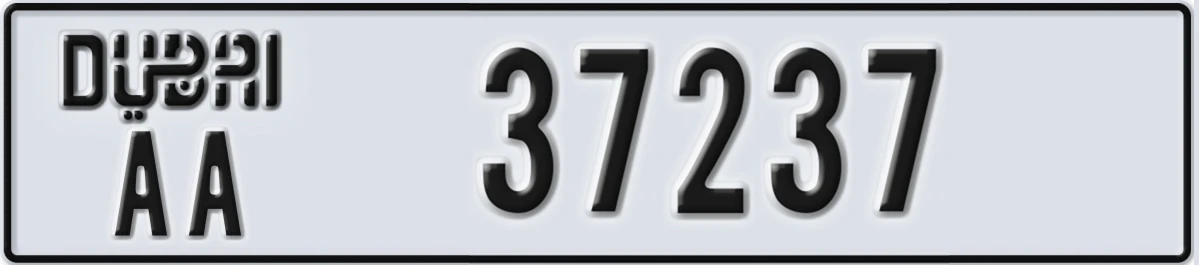 UAE License Plate Dubai AA 37237