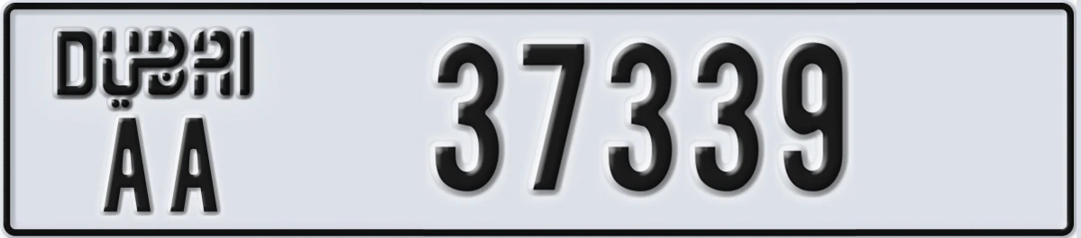 UAE License Plate Dubai AA 37339