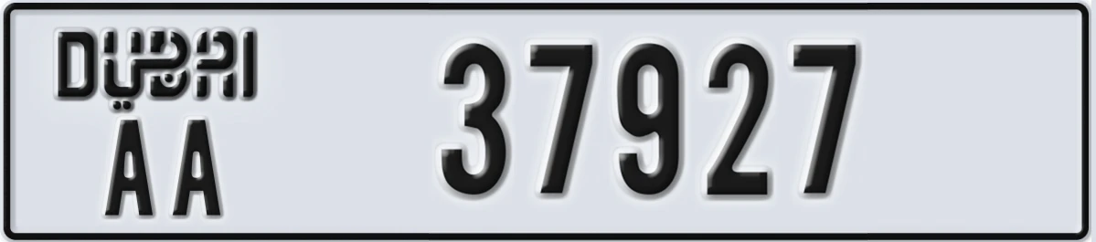 UAE License Plate Dubai AA 37927