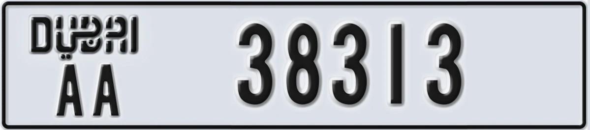 UAE License Plate Dubai AA 38313