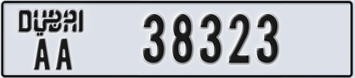 UAE License Plate Dubai AA 38323