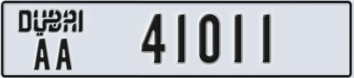 UAE License Plate Dubai AA 41011