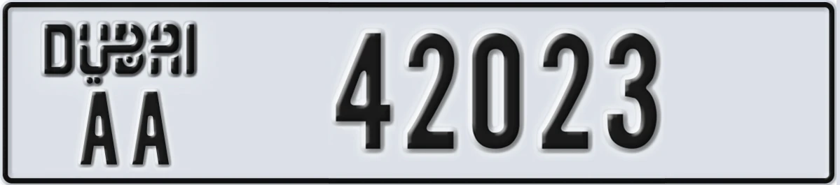 UAE License Plate Dubai AA 42023