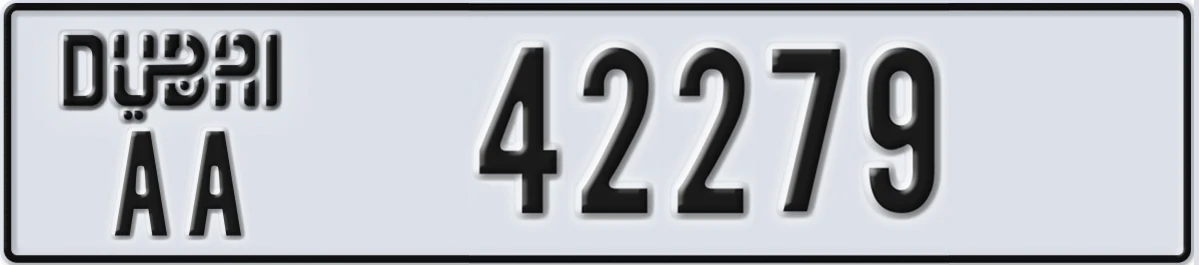 UAE License Plate Dubai AA 42279