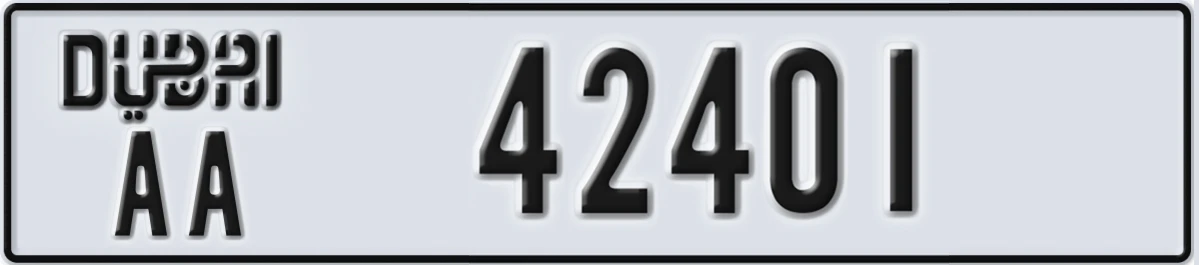 UAE License Plate Dubai AA 42401