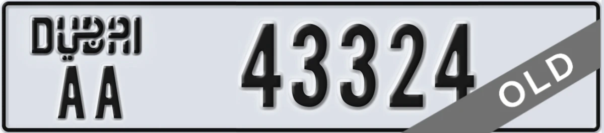 UAE License Plate Dubai AA 43324