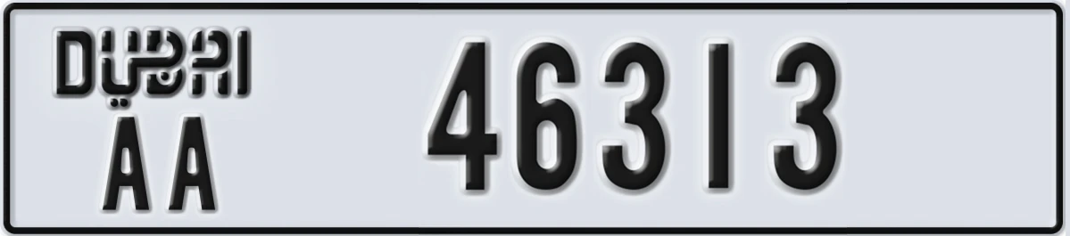 UAE License Plate Dubai AA 46313