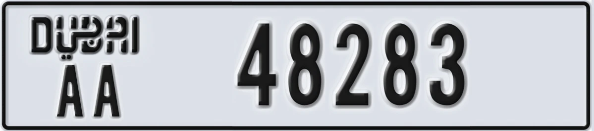 UAE License Plate Dubai AA 48283