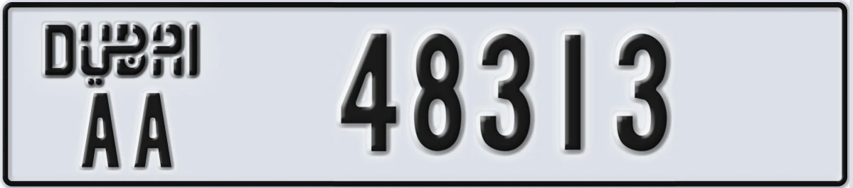UAE License Plate Dubai AA 48313