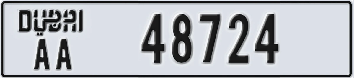 UAE License Plate Dubai AA 48724