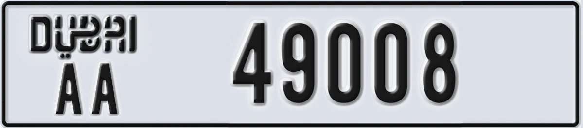 UAE License Plate Dubai AA 49008