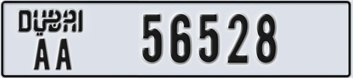 UAE License Plate Dubai AA 56528