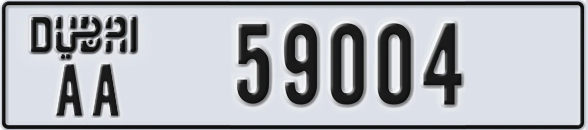 UAE License Plate Dubai AA 59004