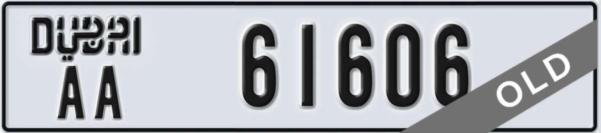 UAE License Plate Dubai AA 61606
