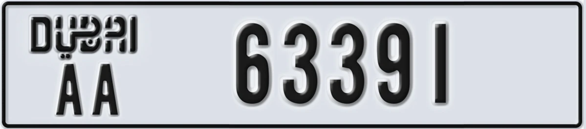 UAE License Plate Dubai AA 63391
