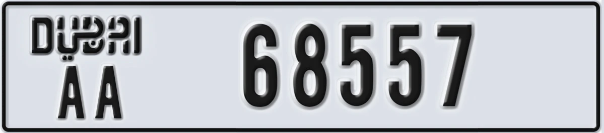 UAE License Plate Dubai AA 68557