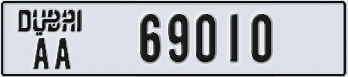UAE License Plate Dubai AA 69010