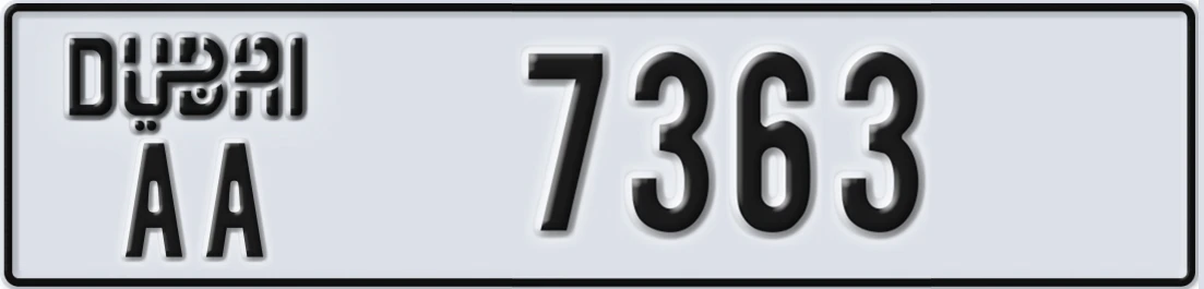 UAE License Plate Dubai AA 736X3