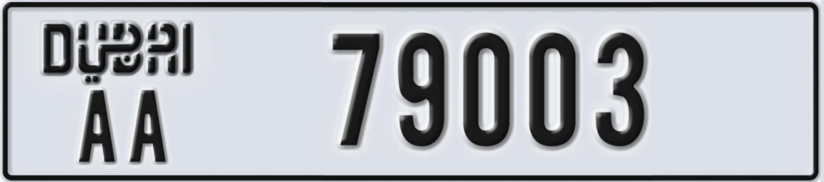 UAE License Plate Dubai AA 79003