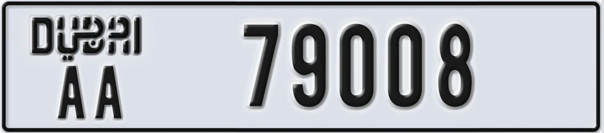 UAE License Plate Dubai AA 79008