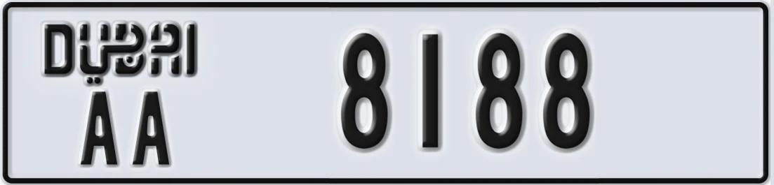 UAE License Plate Dubai AA 818X8