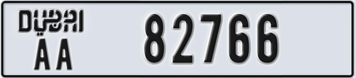 UAE License Plate Dubai AA 82766