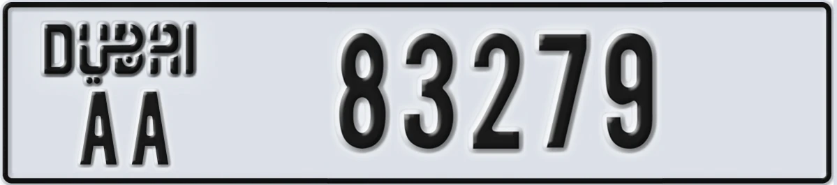UAE License Plate Dubai AA 83279