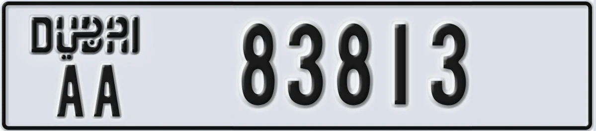 UAE License Plate Dubai AA 83813