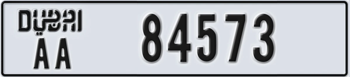UAE License Plate Dubai AA 84573
