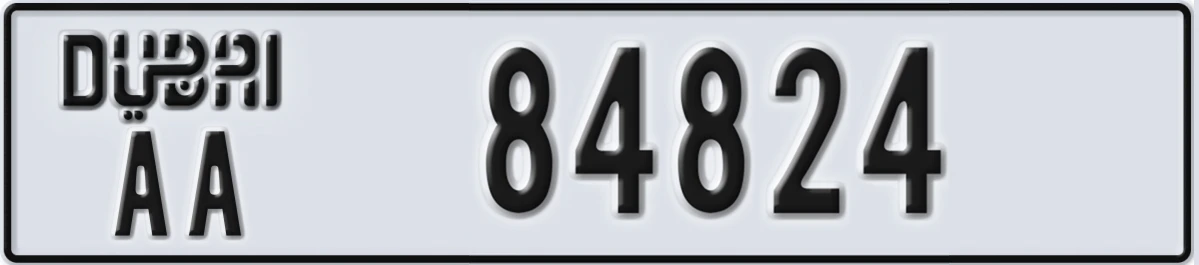 UAE License Plate Dubai AA 84824
