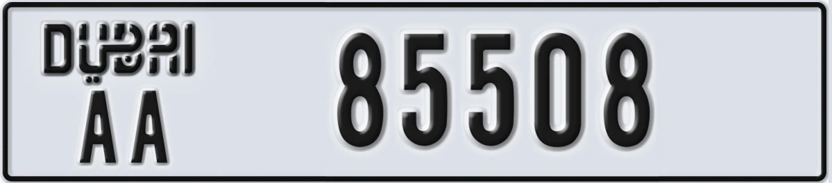 UAE License Plate Dubai AA 85508