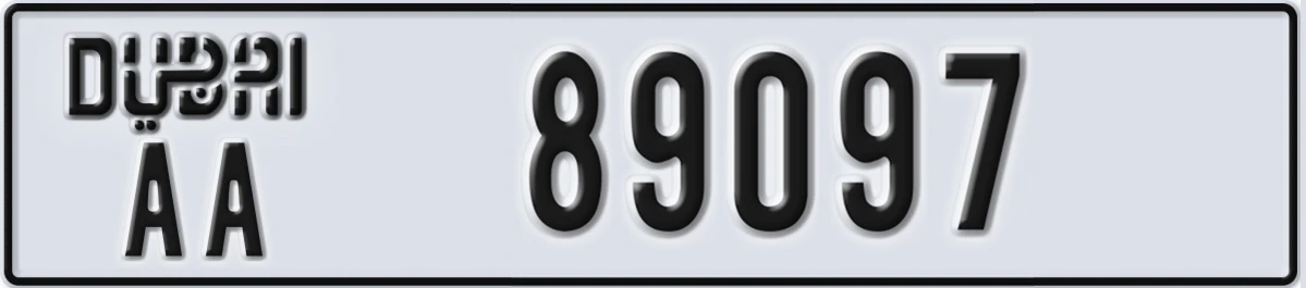 UAE License Plate Dubai AA 89097