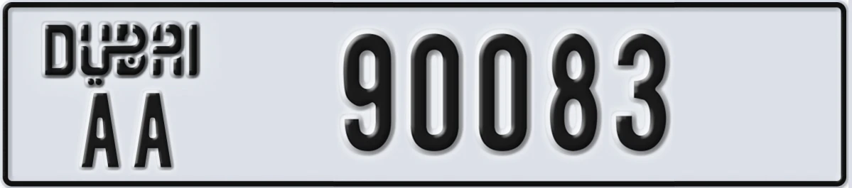 UAE License Plate Dubai AA 90083