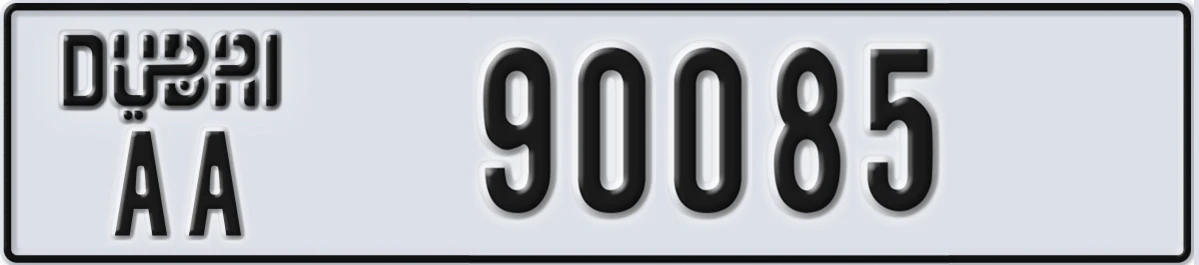 UAE License Plate Dubai AA 90085