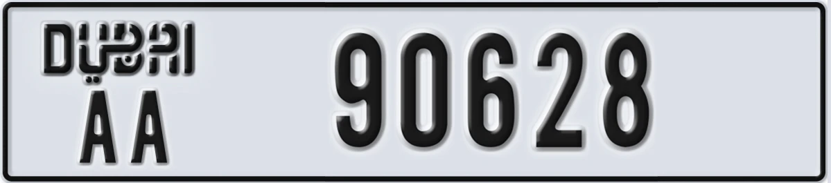 UAE License Plate Dubai AA 90628