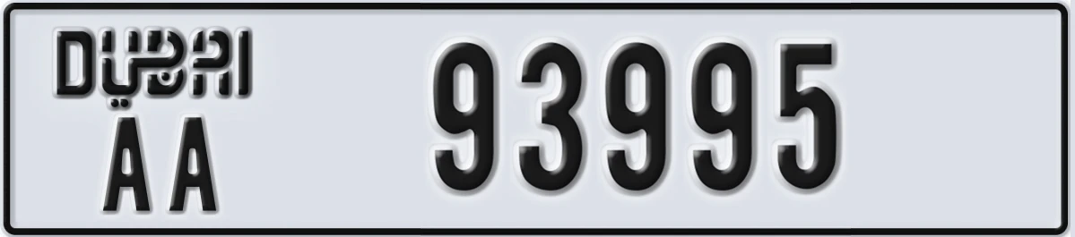 UAE License Plate Dubai AA 93995